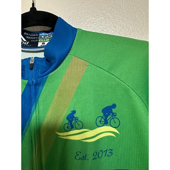 Ascend Elevate Men's Front Zip Cycling Shirt Size S Back Zip Pocket No Rise Hem - Picture 3 of 5